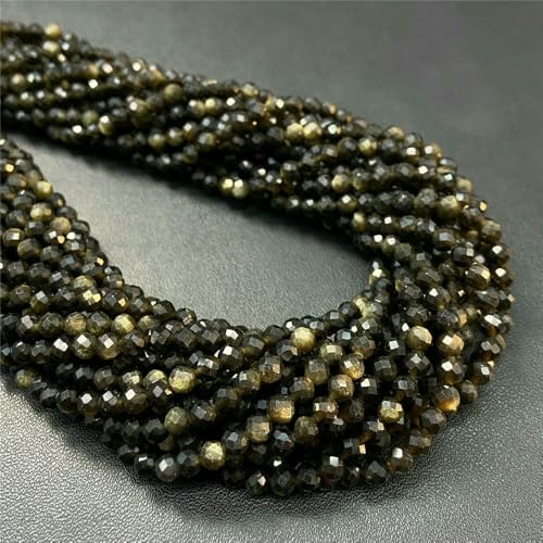 Natural Stone Faceted Crytsal Beads 2 3 4.0mm Round Quartz lapis lazuli Tiger Eye Loose Beads for Jewelry Making DIY Bracelet-Gold Obsidian-2mm about 170pcs Natural Stone Faceted Crytsal Beads 2 3 4.0mm Round Quartz lapis lazuli Tiger Eye Loose Beads for Jewelry Making DIY Bracelet-Gold Obsidian-2mm about 170pcs von VIEPGJ