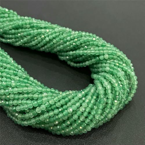 Natural Stone Faceted Crytsal Beads 2 3 4.0mm Round Quartz lapis lazuli Tiger Eye Loose Beads for Jewelry Making DIY Bracelet-Green Aventurine-3.0mm about 120pcs von VIEPGJ