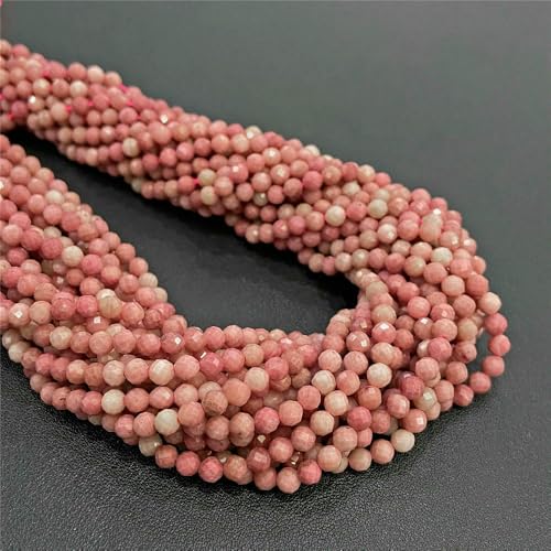 Natural Stone Faceted Crytsal Beads 2 3 4.0mm Round Quartz lapis lazuli Tiger Eye Loose Beads for Jewelry Making DIY Bracelet-Rhodochrosite-3.0mm about 120pcs von VIEPGJ