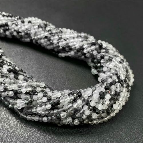 Natural Stone Faceted Crytsal Beads 2 3 4.0mm Round Quartz lapis lazuli Tiger Eye Loose Beads for Jewelry Making DIY Bracelet-Rutilated Quartz_a-2mm about 170pcs von VIEPGJ