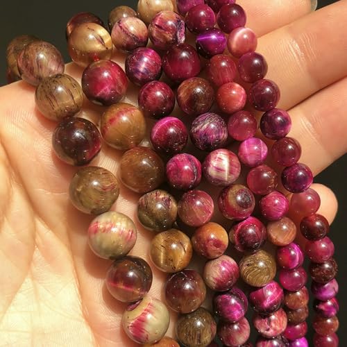 Natural Stone Multicolor Tiger Eye Round Loose Beads For Jewelry Making 4 6 8 10 12 14.0mm DIY Bracelet Accessories 15'' Strands-Fuchsia Bicolor-10mm (approx 36p Natural Stone Multicolor Tiger Eye Round Loose Beads For Jewelry Making 4 6 8 10 12 14.0mm DIY Bracelet Accessories 15'' Strands-Fuchsia Bicolor-10mm (approx 36p von VIEPGJ