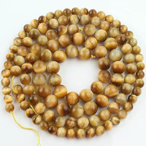 Natural Stone Multicolor Tiger Eye Round Loose Beads For Jewelry Making 4 6 8 10 12 14.0mm DIY Bracelet Accessories 15'' Strands-Gold-4.0mm (approx 91pcs) von VIEPGJ