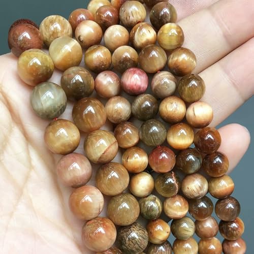 Natural Stone Multicolor Tiger Eye Round Loose Beads For Jewelry Making 4 6 8 10 12 14.0mm DIY Bracelet Accessories 15'' Strands-Pink-4.0mm (approx 91pcs) von VIEPGJ