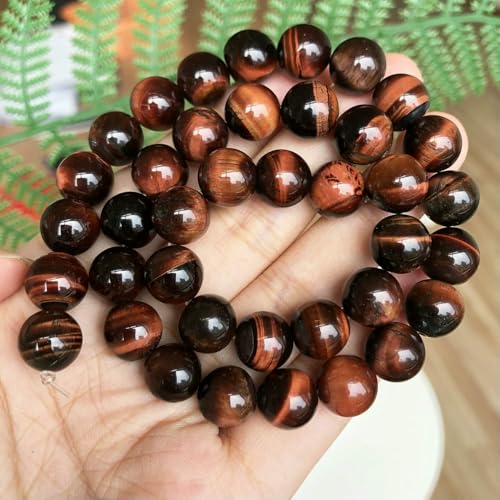 Natural Stone Multicolor Tiger Eye Round Loose Beads For Jewelry Making 4 6 8 10 12 14.0mm DIY Bracelet Accessories 15'' Strands-Red-8mm (approx 46pcs) von VIEPGJ