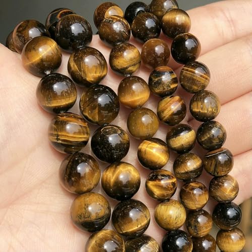 Natural Stone Multicolor Tiger Eye Round Loose Beads For Jewelry Making 4 6 8 10 12 14.0mm DIY Bracelet Accessories 15'' Strands-Yellow Brown-10mm (approx 36pcs) von VIEPGJ