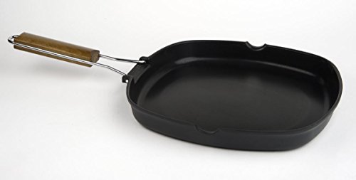 VIER Grillpfanne aus Aluminiumguss, glatt, 28 cm, antihaftbeschichtet, Whitford Xylan (USA), volle Induktion von VIER