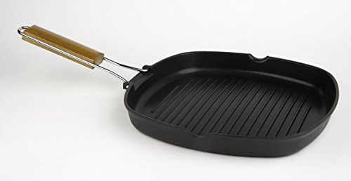 VIER Whitford Xylan Grillpfanne aus Aluminiumguss, 28 cm, Antihaftbeschichtung (USA) Full Induction (A621) von VIER