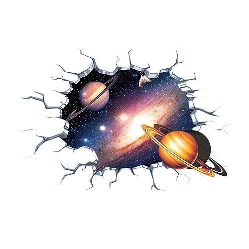 Galaxy Universum Wandtattoo Kinderzimmer Junge 3D Poster Wandsticker Jugendzimmer Jungen Schlafzimmer Weltall Deko Sticker von VIERSHU