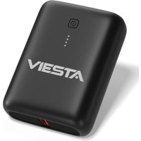 Powerbank USB-C Mini [9000mAh] Schwarz - Fast Charging, PD20 W Type-C Input & Output, Type-C Eingang, USB-Eingang, LED Batterieanzeige, USB & Type-C von VIESTA
