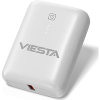Powerbank USB-C Mini [9000mAh] Weiß - Fast Charging, PD20 W Type-C Input & Output, Type-C Eingang, USB-Eingang, LED Batterieanzeige, USB & Type-C von VIESTA
