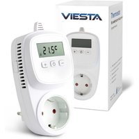 Viesta - TH12 Wi-Fi Thermostatstecker 230 v – digitaler Temperaturregler für Steckdose mit Display – geeignet für Infrarotheizung, Heizpaneele, von VIESTA