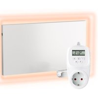 VIESTA® Infrarot Wandheizung mit Thermostat [INKL. TH12 THERMOSTAT] – Infrarotheizung Wandmontage Heizkörper – Carbon Crystal Infrarotheizung – von VIESTA