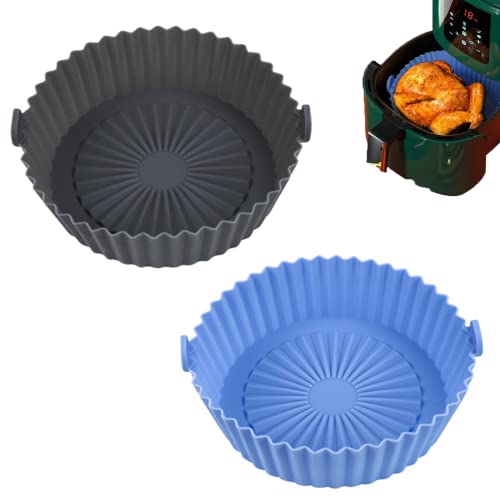 Air Fryer Silicone Pot,2 Stück Silikonform für Heißluftfritteuse,Airfryer Silikonform,Heißluftfritteuse Silikon Backblech,Heißluftfritteuse Backform,Wiederverwendbar Heißluftfritteuse Silikonform von VIEVRE