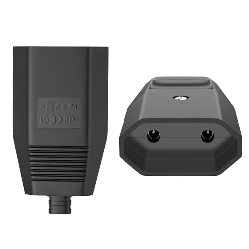 VIEVRE 2 Stücke Eurokupplung Flach, Kupplung 230V, Schuko Kupplung Flach, Euro Kupplung 230v Flach, Eurostecker Flach für Schuko Stecker Flach(Schwarz) von VIEVRE