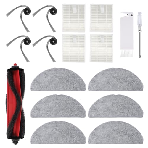 Q7 M5 Zubehör für Roborock Q7 M5,Q7 M5+,Q7 L5,Q7 L5+ Staubsauger,1 Hauptbürsten,4 HEPA-Filter,6 Wischtücher,4 Seitenbürsten,1 Bürste,1 Schraubendreher Ersatzteilset von VIEWALL