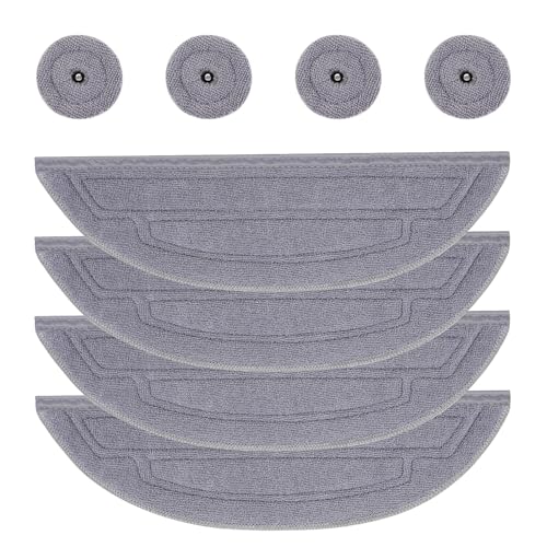 VIEWALL S8 MaxV Ultra Wischtücher für Roborock S8 MaxV Ultra Saugroboter,Ersatz Wischmopp Mikrofaser Weich Waschbar und Wiederverwendbar, 4 Duale Schallvibrationsmodule Wischpad & 4 Runden Mopps von VIEWALL