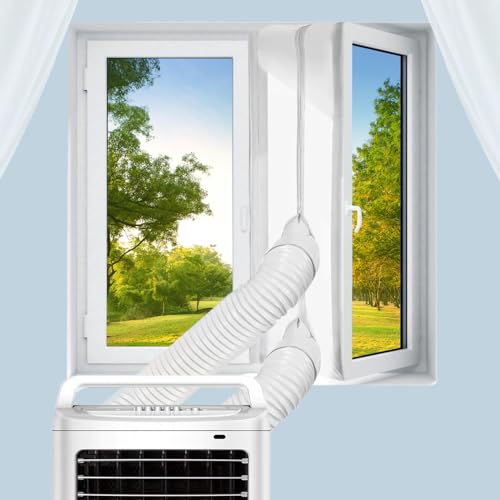 VIEWALL Tragbares Klimaanlage Fensterabdichtung Set mit 2 Reißverschlusstüren 300 cm,Fenster Abdichten für Mobile Klimaanlagen und Trockner,Vollständige Abdichtung Hält Das Haus Kühl von VIEWALL