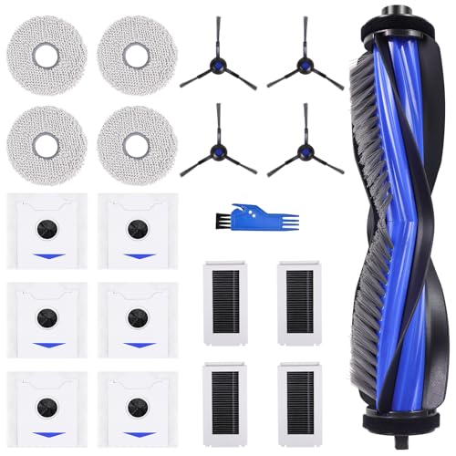 VIEWALL Zubehör für ECOVACS DEEBOT N30 PRO Omni /N30 OMNI / N30 PRO Staubsauger,1 Hauptbürste, 4 Wischtücher,4 Seitenbürsten,4 HEPA-Filter,6 Staubbeutel,1 Reinigungswerkzeug von VIEWALL