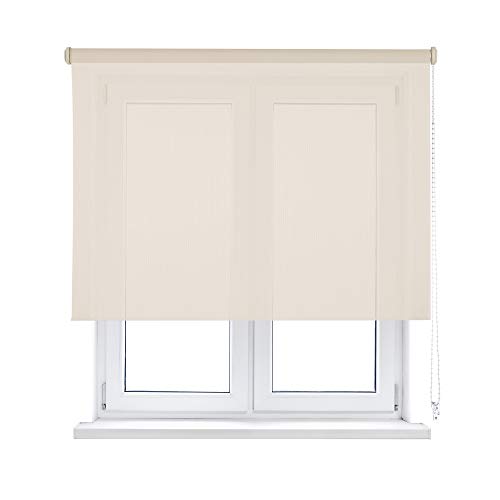 VIEWTEX Seitenzugrollo Easy fix Screen 10% Öffnungsgrad Beige 45 x 190 cm 5 Jahre Garantie von VIEWTEX