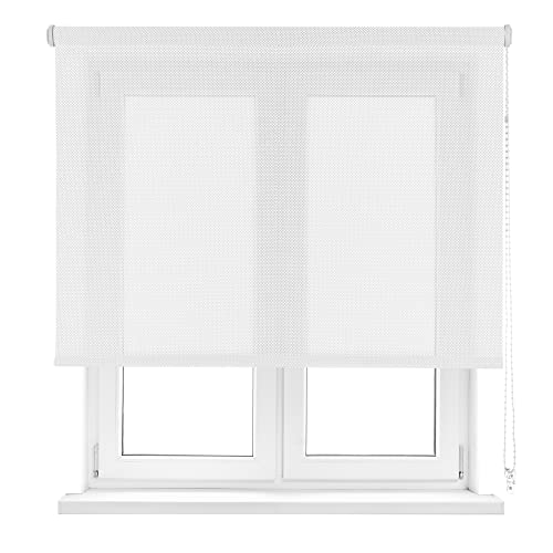 VIEWTEX Seitenzugrollo Screen 5% Öffnungsgrad Weiss 180 x 190 cm 5 Jahre Garantie von VIEWTEX