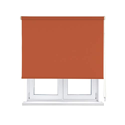 VIEWTEX Verdunkelungsrollo, Blickdicht, schwarz, dunkel, erhältlich in verschiedenen Größen und Farben (75_x_250_cm, Orange (Terracotta)) von VIEWTEX