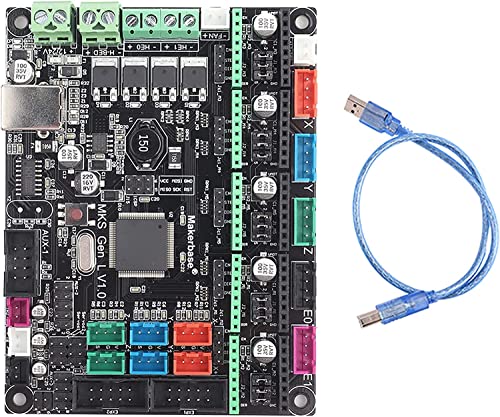 Steuerplatine für 3D-Drucker, GEN L V1.0 Controller Board Kit für 3D-Drucker MKS Integration Motherboard kompatibel mit Ramps 1.4 Unterstützung LCD2004 LCD12864 TFT28 TFT32, Schwarz von VIFER