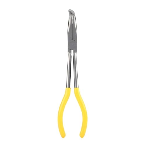 VIFER Spitzzange Lang Zange 90 Grad Gebogene Spitzzange Nase Zange Stahlzangen Telefonzange Gebogen für Beengte Bereiche Handwerk, 270 mm von VIFER