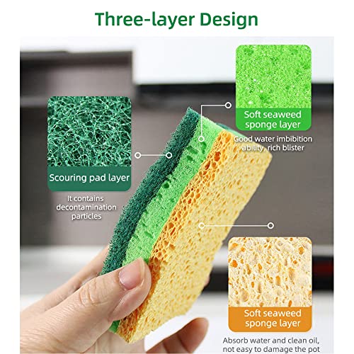 12 pc Schwamm Reinigung Wischen Sie natürliches Holz Zellstoff Baumwollschaum starke Wasserabsorption Küchenreinigung grün gelb 10 * 7 * 2,5 cm 12 pc Schwamm Reinigung Wischen Sie natürliches Holz Zellstoff Baumwollschaum starke Wasserabsorption Küchenreinigung grün gelb 10 * 7 * 2,5 cm von VIFERR