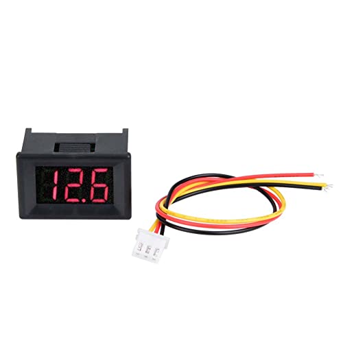 Digitales Voltmeter 0,36 Zoll LED-Anzeige Voltmeter Digitales Spannungsstrommessgerät Wasserdichtes Dreileiter-DC-Voltmeter mit 0–100 V(Rot) von VIFERR