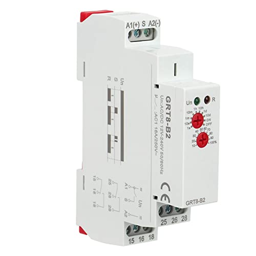 VIFERR Zeitrelais Verzögerungsrelais Abschaltverzögerung Multifunktions-Zeitrelais, GRT8-B2 Mini Einzelfunktions Zeitrelais AC 2 30V oder AC/DC12-240V von VIFERR