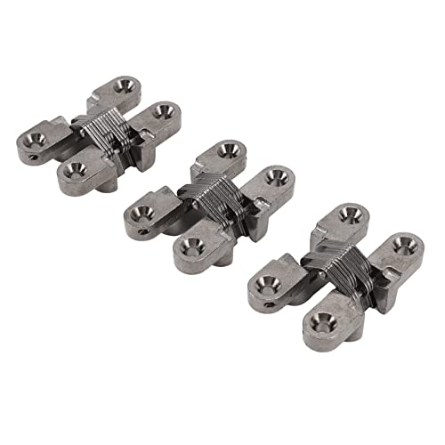 VIFERR Kreuz Scharnier, 3 Stück 43mm Mini Türschloss Scharniere Versteckte Scharnier Zinklegierung 180 Grad Unsichtbare Falttür-Kreuzscharniere für Möbel, Hardware, Schrank, Schmuckkästchen von VIFERR