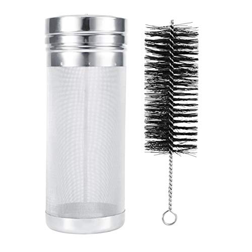 VIFERR Hopfenfilter, 300 Mikron Edelstahl Bier Bierbraufilter Homebrew Hopfen Sieb Bier Dry Hopper Filter Mesh-Reinigungsbürsten-Kit für Hausgemachten Home Coffee von VIFERR