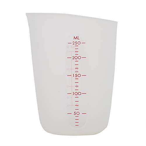 Silikon-Messbecher, Visuelle Weiche Messbecher Mit Präziser Skala, Transparente, Antihaftbeschichtete Silikon-Rührbecher Zum Kochen/Backen/Kunstwachsen/Schmuckherstellung, Labor-Flüssigkei(250ml) von VIFERR