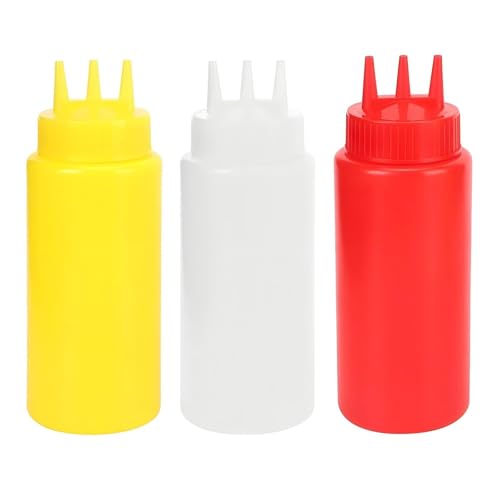VIFERR 3-Loch-Squeeze-Gewürzflaschen mit Deckel, 160oz Mehrzweck-Spritzflaschen, Kunststoff Quetschflaschen für Ketchup/Senf/Mayo/Olivenöl, 3 Stück VIFERR 3-Loch-Squeeze-Gewürzflaschen mit Deckel, 160oz Mehrzweck-Spritzflaschen, Kunststoff Quetschflaschen für Ketchup/Senf/Mayo/Olivenöl, 3 Stück von VIFERR