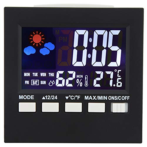VIFERR Digitaler Wecker Mehrzweck-Soundsteuerung Hintergrundbeleuchtung Digitaler Wecker Thermometer Hygrometer von VIFERR