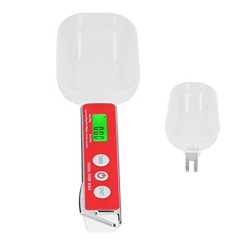 VIFERR Elektronischer Messlöffel Digitale Löffelwaage, 500 G/0,1 G, Tragbare Edelstahl Doppelkopf LCD Messbecher mit Klarem Display Zum Backen, Kochen(Rot) von VIFERR
