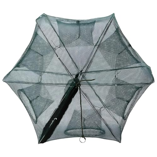 VIFERR Fischernetz, 6 Löcher Faltbare Angelnetz Fischreuse Automatische Nylon Fischernetz Fischen Köder Cast Mesh Trap Net für Garnelen Elritzen Krebse Krabben Flusskrebse von VIFERR