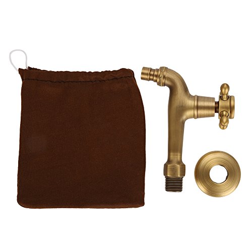 VIFERR G1/2 Wasserhahn aus massivem Messing Wasserhahn Wandmontage Vintage Waschraumarmaturen Einhebelmischer mit Aufbewahrungstasche für Waschmaschine Küchenspüle von VIFERR