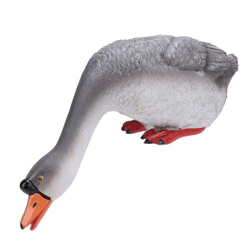 VIFERR Gans Statue Entzückende Bauernhof Tier Harz Skulptur Hof ation Grau (Unterer Kopf offen zum Trinken) von VIFERR