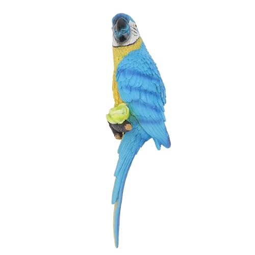 VIFERR Papageien Wanddekoration lebensechter Parrotstatue Vogel Skulptur außerhalb des Garten Terrasse Hof (Blau) von VIFERR