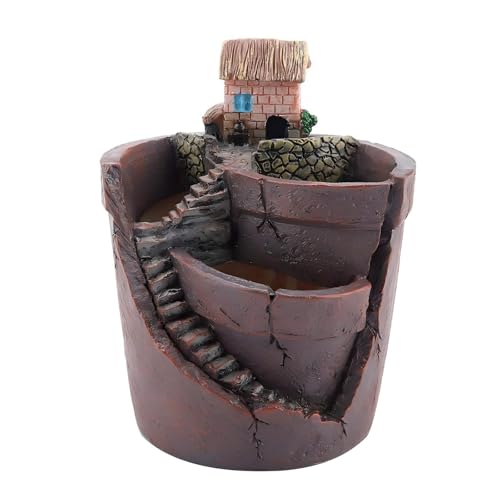 VIFERR Sukkulenten Topf, Kleine Blumentöpfe Feenhaus Design Pflanzen Töpfe Dekorative Kaktus Blumentopf für Zuhause Büro Schreibtisch Dekoration von VIFERR