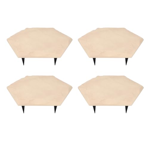 VIFERR Trittsteine ​​im Freien dekorative Stein 4pcs mit 24 Prozent gemahlenen Einsätzen wetterfest für Garten Yard Lawn Pathway Walk Way (Hexagonal) von VIFERR