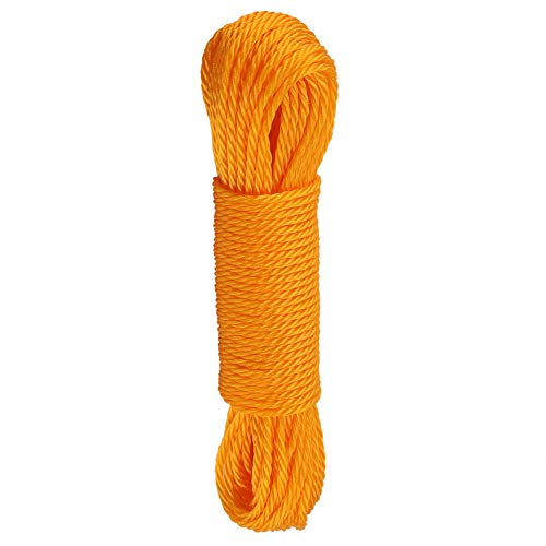 VIFERR Wäscheleine-Seil, Nylon, 20 M, Starkes Wäscheleinenkabel für Zuhause, Garten, Innenbereich, Camping, Outdoor (Orange) von VIFERR