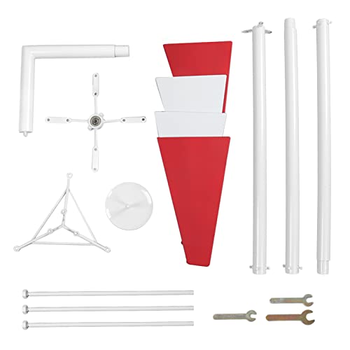VIFERR Wind Spinner Wetter Beständig Wasserdicht 360 ° Sanft Rotation Garten Windmühle (Rot Weiß) von VIFERR