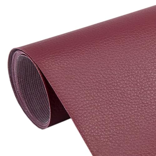 1 Stück 50 x 137 cm DIY PU Leder Selbstklebend Fix Patch Sofa Reparatur Subsidies PU Stoff Aufkleber PU Leder (Weinrot) von VIGAN