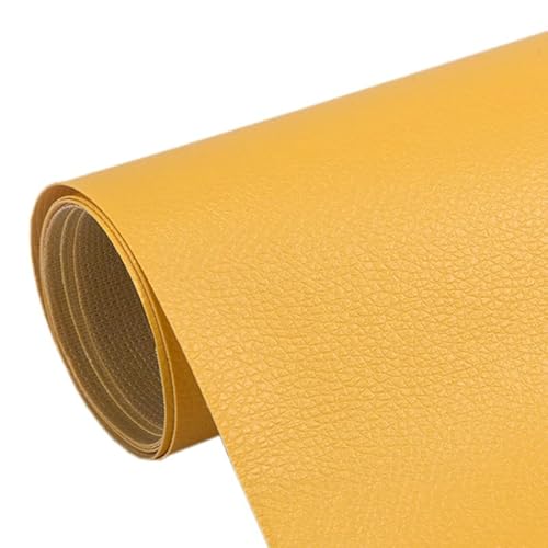 1 Stück 50 x 137 cm DIY PU Leder Selbstklebend Fix Patch Sofa Reparatur Subsidies PU Stoff Aufkleber PU Leder (gelb) von VIGAN