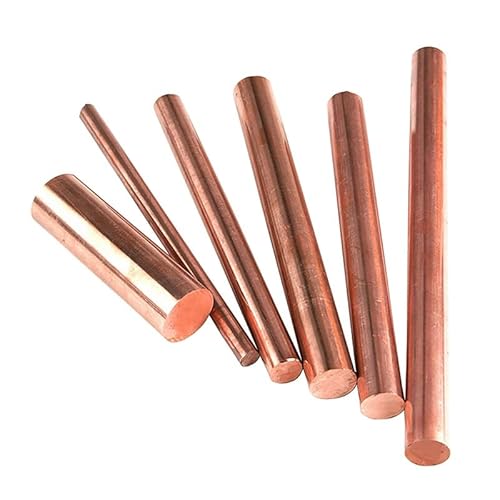 VIGAN 2 Stück 50 cm Länge 3-12 mm Durchmesser T2-Kupfer Rundstange Fräsen Schweißen für Metallverarbeitung Kupferstange von VIGAN