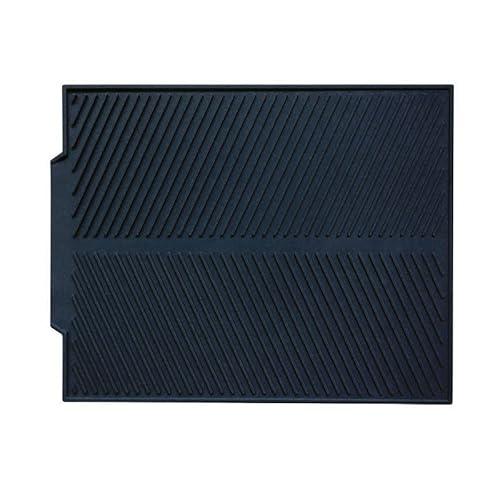 Quadratische Abtropfmatte aus Silikon, Abtropfmatte, Wasserfilter, Tischset, hitzebeständig, Kissen, Geschirr, zusammenklappbare Tischmatte (L: 43 x 33 cm, Schwarz) von VIGAN