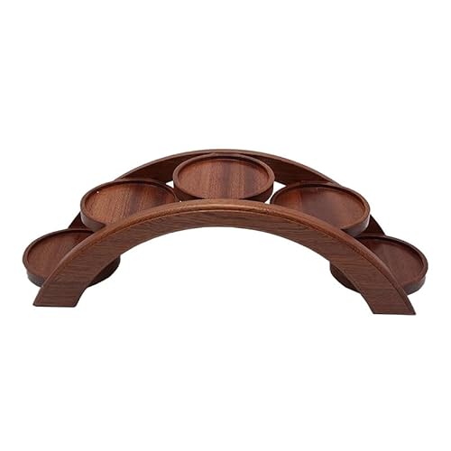 VIGAN Hot Pot Arch Bridge Plate Sushi Bridge Boat Tableware Dessert Wooden Dim Sum Plate Sushi Tray Kitchen Sushi Plate (Coffee Five Layer) von VIGAN