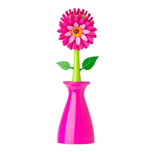 VIGAR Flower Power Originale Spülbürste mit Ständer, Pink, 8 x 7 x 26 cm VIGAR Flower Power Originale Spülbürste mit Ständer, Pink, 8 x 7 x 26 cm von VIGAR
